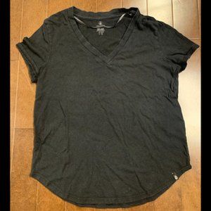 🌈4/$20 Volcom True to This Women's V-Neck Tee Shirt XS Black Cotton Modal